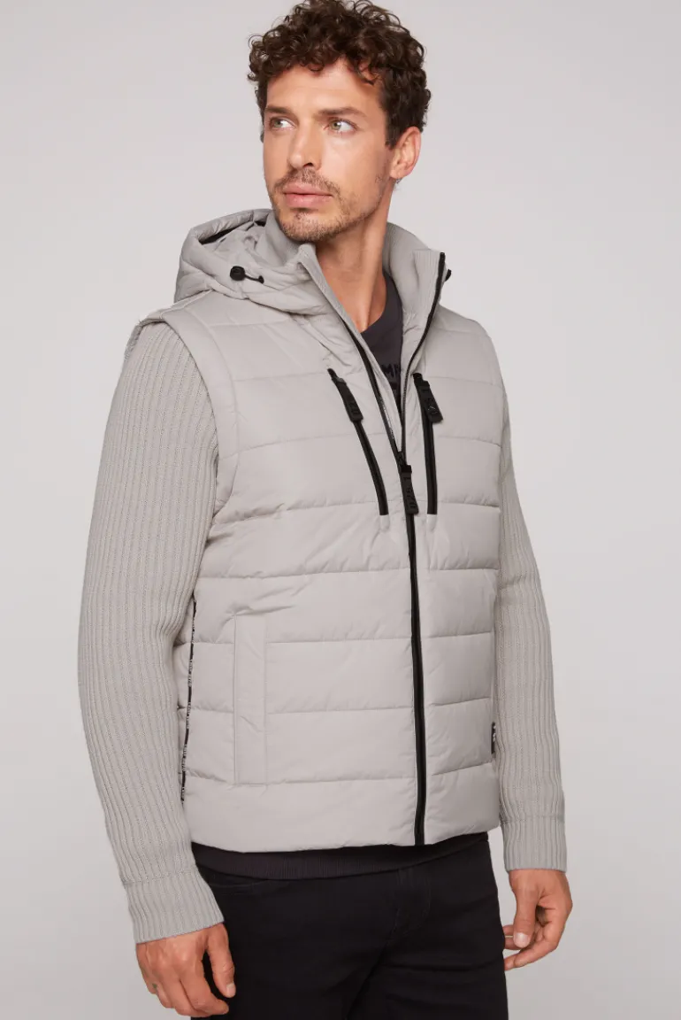 Sale CAMP DAVID & SOCCX 2-in-1 Steppweste mit abtrennbaren Ärmeln light grey lightgrey