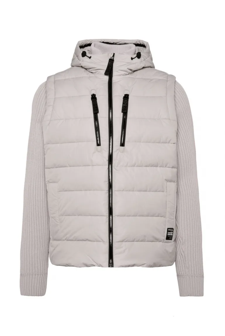 Sale CAMP DAVID & SOCCX 2-in-1 Steppweste mit abtrennbaren Ärmeln light grey lightgrey