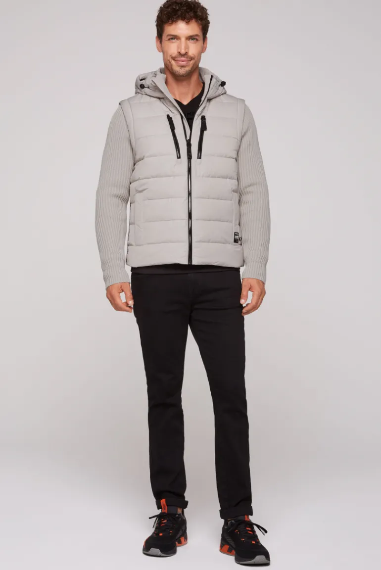 Sale CAMP DAVID & SOCCX 2-in-1 Steppweste mit abtrennbaren Ärmeln light grey lightgrey