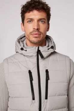 Sale CAMP DAVID & SOCCX 2-in-1 Steppweste mit abtrennbaren Ärmeln light grey lightgrey