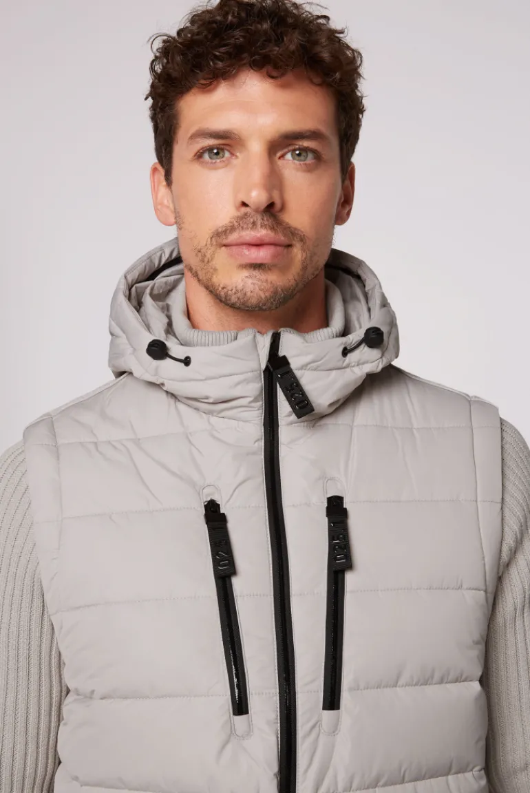 Sale CAMP DAVID & SOCCX 2-in-1 Steppweste mit abtrennbaren Ärmeln light grey lightgrey