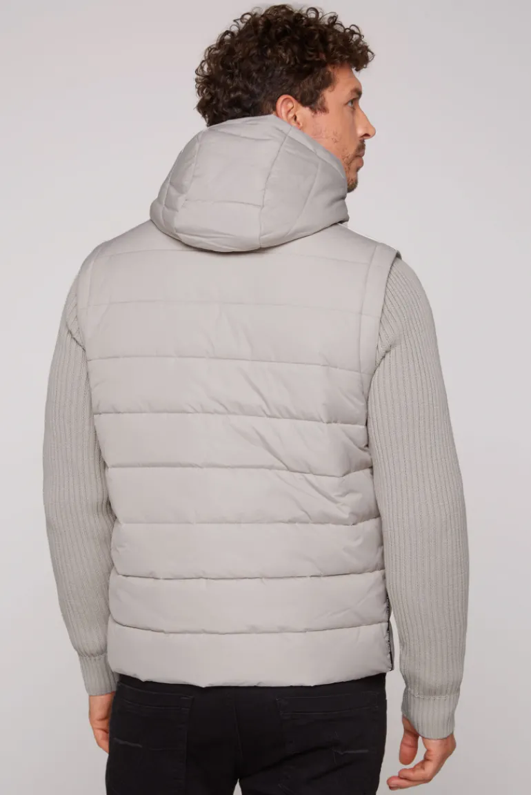Sale CAMP DAVID & SOCCX 2-in-1 Steppweste mit abtrennbaren Ärmeln light grey lightgrey