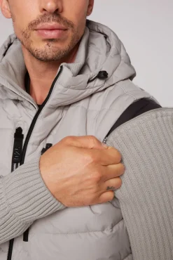Sale CAMP DAVID & SOCCX 2-in-1 Steppweste mit abtrennbaren Ärmeln light grey lightgrey