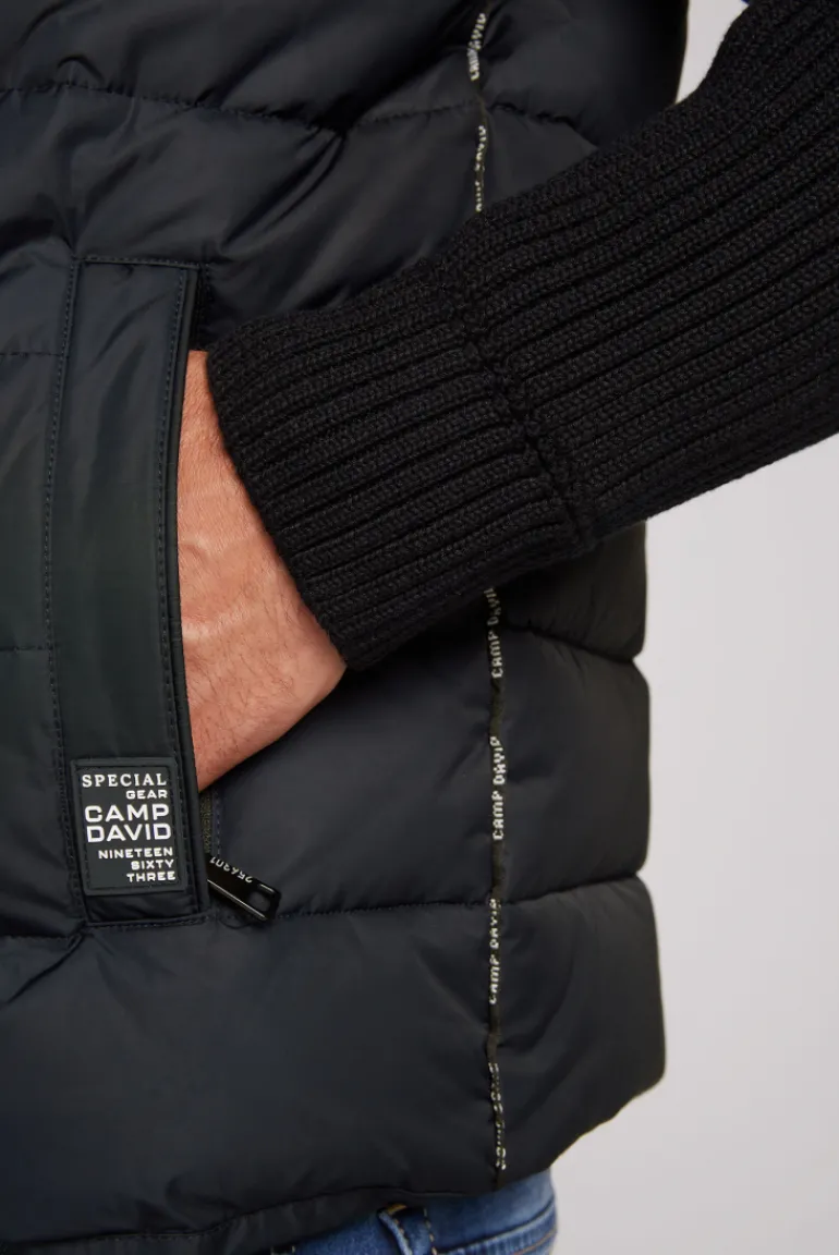 Clearance CAMP DAVID & SOCCX 2-in-1 Steppweste mit abtrennbaren Ärmeln blue navy bluenavy