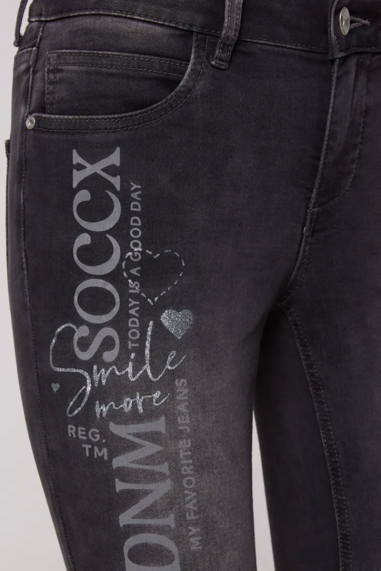 Outlet CAMP DAVID & SOCCX Jeans MI:RA Slim Fit jogg grey printed jogggreyprinted