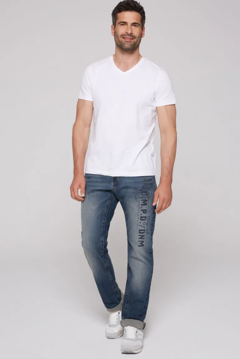 New CAMP DAVID & SOCCX Jeans NI:CO Regular Fit dark blue printed darkblueprinted