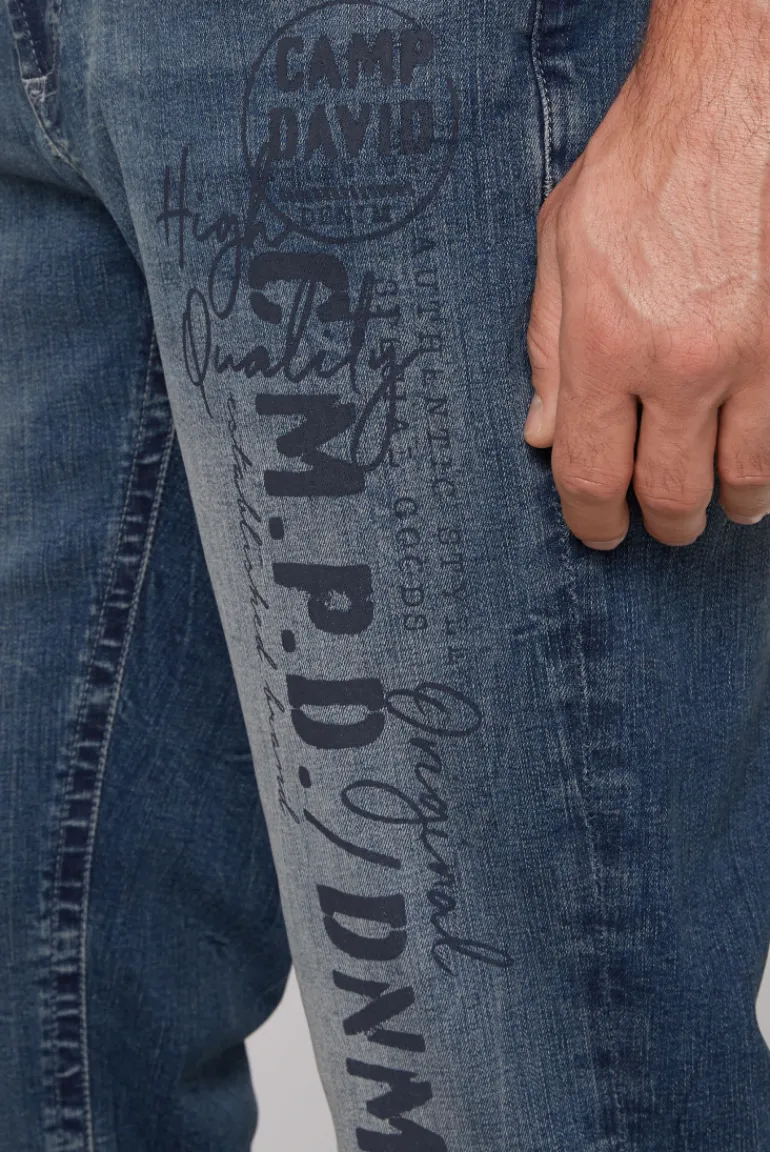 New CAMP DAVID & SOCCX Jeans NI:CO Regular Fit dark blue printed darkblueprinted