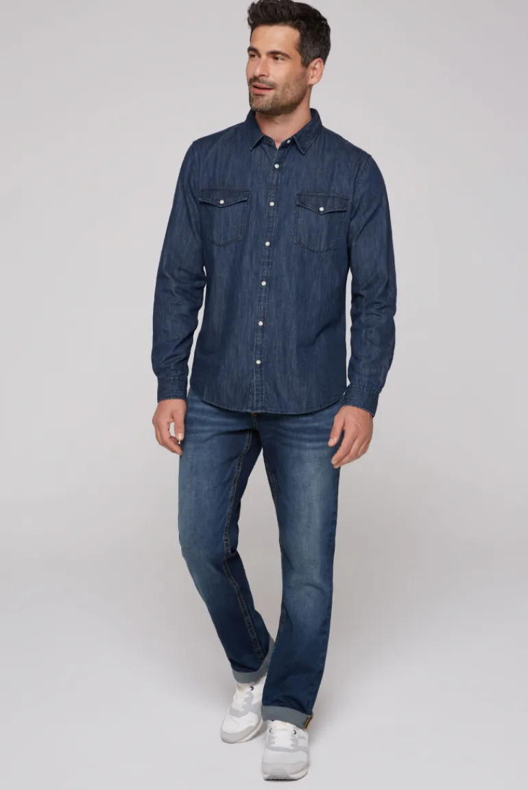 Store CAMP DAVID & SOCCX Jeanshemd Regular Fit blue vintage bluevintage