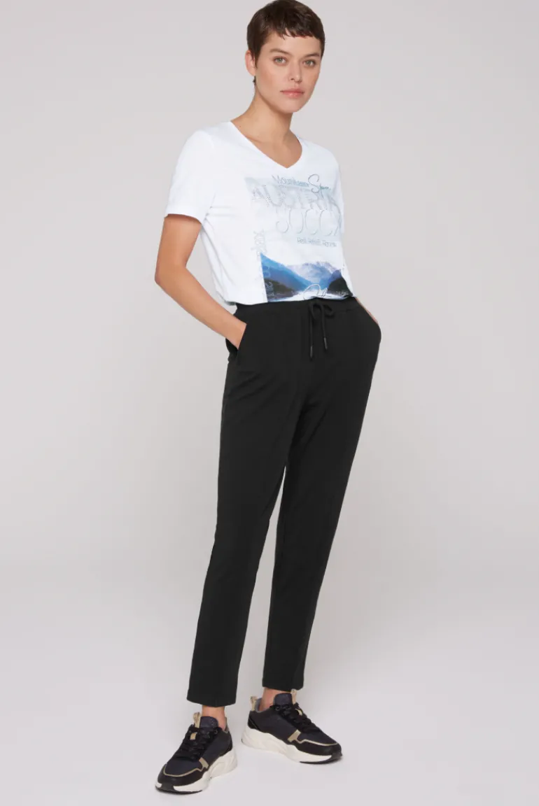 Fashion CAMP DAVID & SOCCX Jerseyhose mit Elastikbund und Biesen black