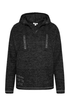 Cheap CAMP DAVID & SOCCX Kapuzenpullover aus Flauschstrick black