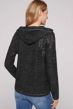 Cheap CAMP DAVID & SOCCX Kapuzenpullover aus Flauschstrick black