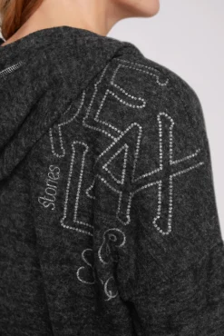 Cheap CAMP DAVID & SOCCX Kapuzenpullover aus Flauschstrick black