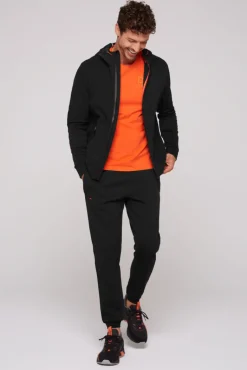 Fashion CAMP DAVID & SOCCX Kapuzensweatjacke im Materialmix mit Rubber Prints black