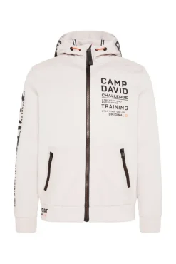 Discount CAMP DAVID & SOCCX Kapuzensweatjacke im Materialmix mit Rubber Prints shell