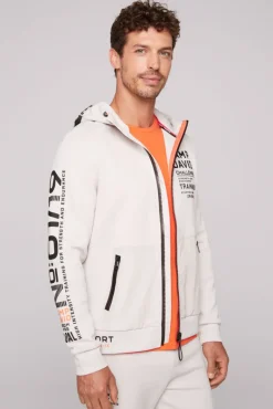 Sale CAMP DAVID & SOCCX Kapuzensweatjacke im Materialmix mit Rubber Prints shell