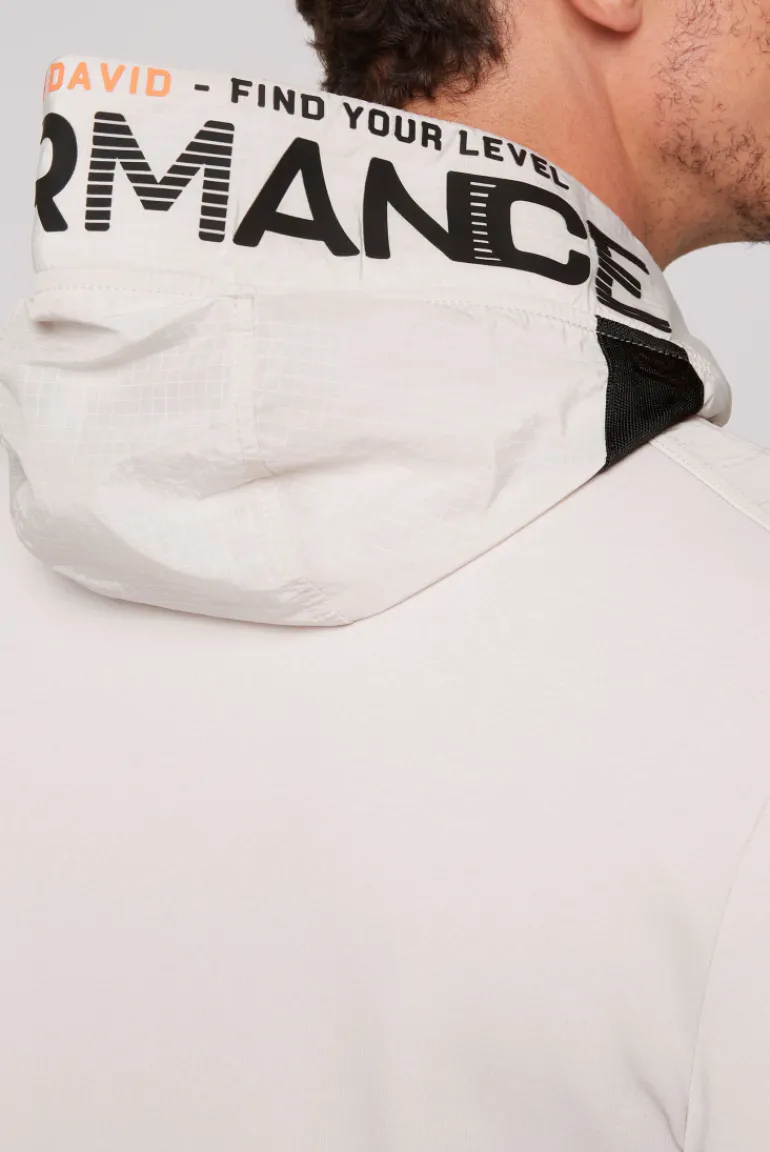 Sale CAMP DAVID & SOCCX Kapuzensweatjacke im Materialmix mit Rubber Prints shell