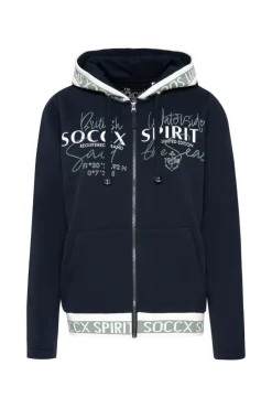 Cheap CAMP DAVID & SOCCX Kapuzensweatjacke mit Intarsia-Logo-Details blue navy bluenavy