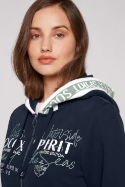 Cheap CAMP DAVID & SOCCX Kapuzensweatjacke mit Intarsia-Logo-Details blue navy bluenavy