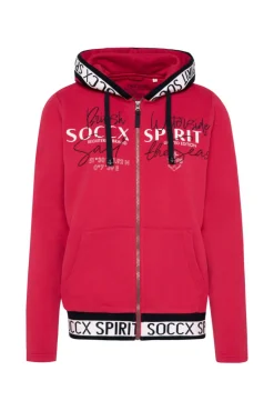 New CAMP DAVID & SOCCX Kapuzensweatjacke mit Intarsia-Logo-Details clear red clearred