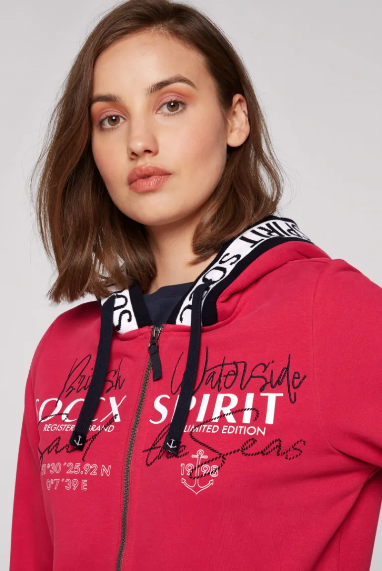 New CAMP DAVID & SOCCX Kapuzensweatjacke mit Intarsia-Logo-Details clear red clearred