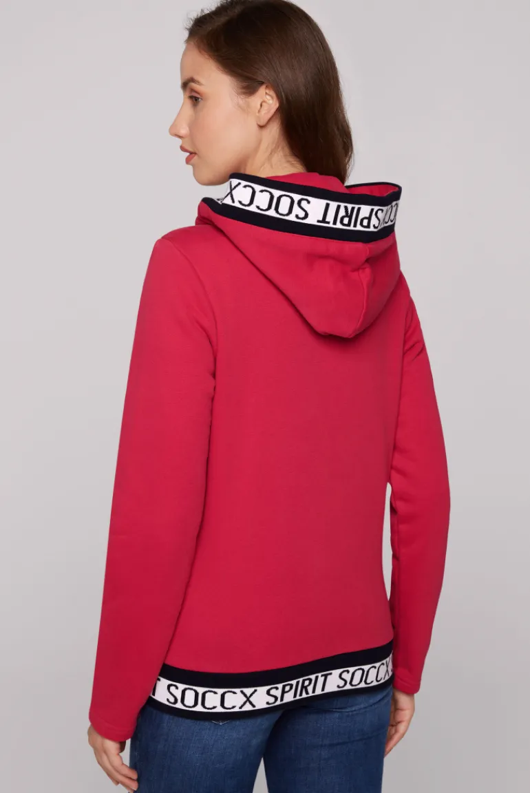 New CAMP DAVID & SOCCX Kapuzensweatjacke mit Intarsia-Logo-Details clear red clearred
