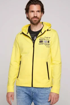 Outlet CAMP DAVID & SOCCX Kapuzensweatjacke mit Label-Applikationen light lime lightlime