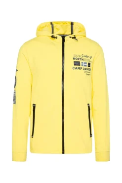 Outlet CAMP DAVID & SOCCX Kapuzensweatjacke mit Label-Applikationen light lime lightlime