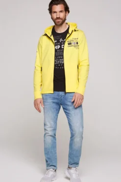 Outlet CAMP DAVID & SOCCX Kapuzensweatjacke mit Label-Applikationen light lime lightlime