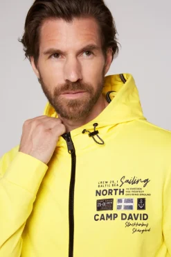 Outlet CAMP DAVID & SOCCX Kapuzensweatjacke mit Label-Applikationen light lime lightlime