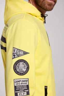 Outlet CAMP DAVID & SOCCX Kapuzensweatjacke mit Label-Applikationen light lime lightlime