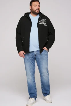 Clearance CAMP DAVID & SOCCX Kapuzensweatjacke mit Label-Applikationen black