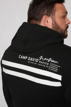 Clearance CAMP DAVID & SOCCX Kapuzensweatjacke mit Label-Applikationen black