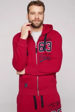 Cheap CAMP DAVID & SOCCX Kapuzensweatjacke mit Retro-Artwork royal red royalred