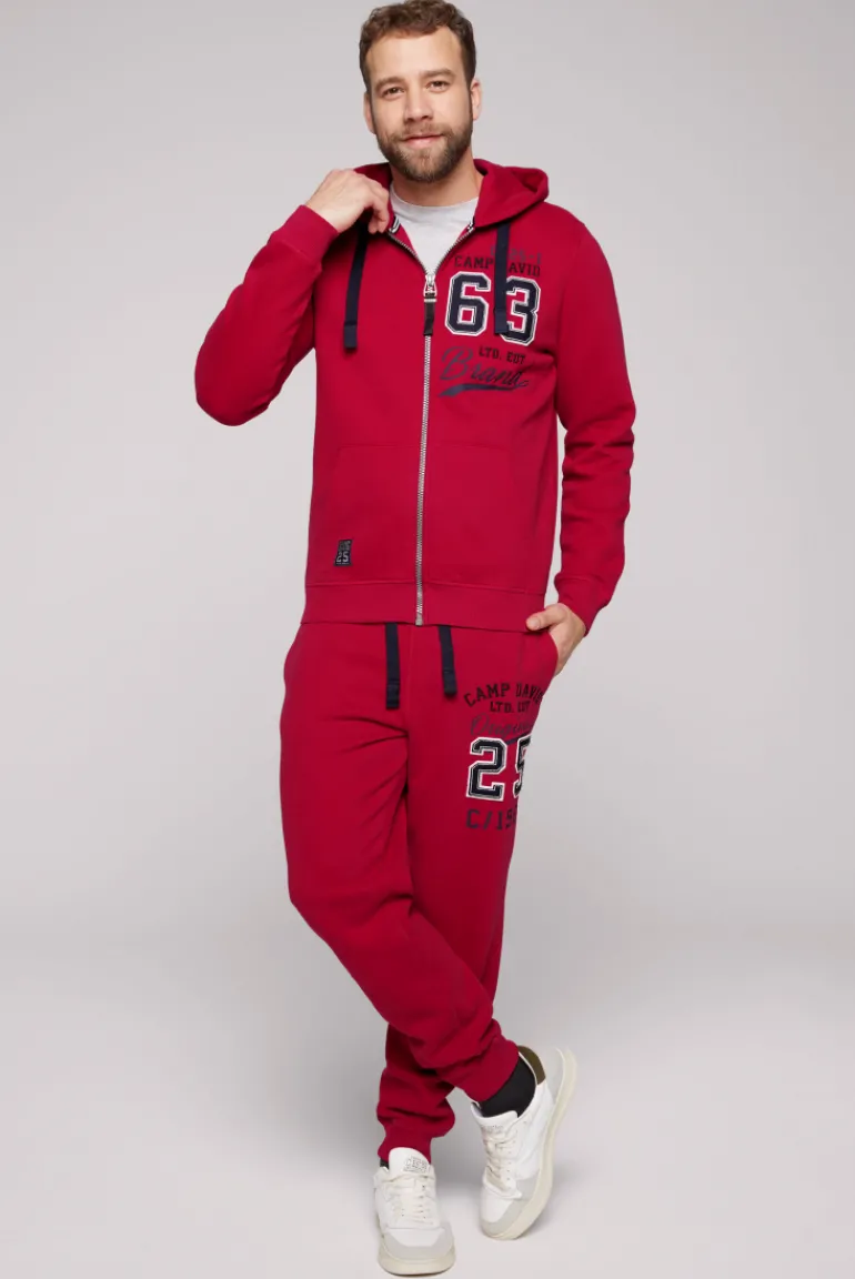Cheap CAMP DAVID & SOCCX Kapuzensweatjacke mit Retro-Artwork royal red royalred