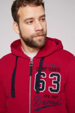 Cheap CAMP DAVID & SOCCX Kapuzensweatjacke mit Retro-Artwork royal red royalred