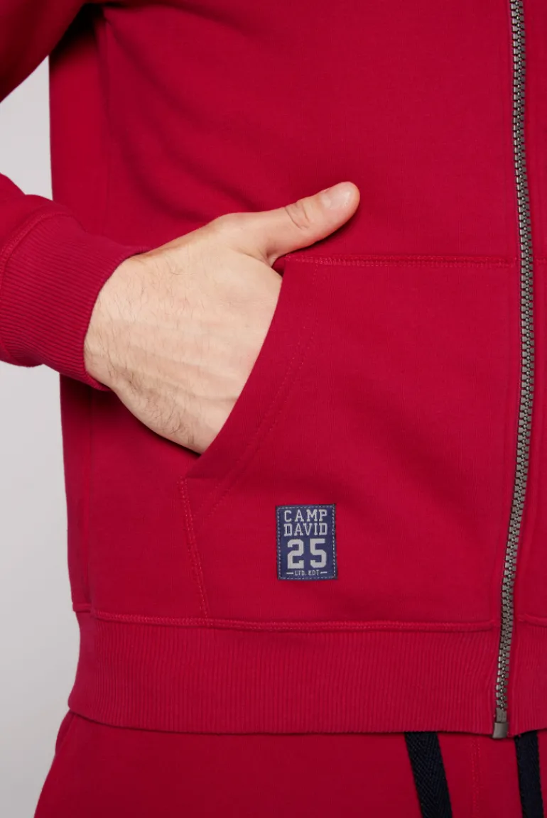 Cheap CAMP DAVID & SOCCX Kapuzensweatjacke mit Retro-Artwork royal red royalred