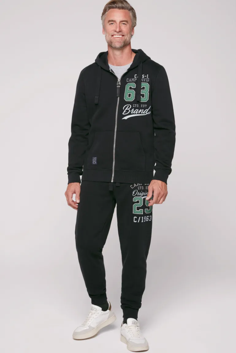 Clearance CAMP DAVID & SOCCX Kapuzensweatjacke mit Retro-Artwork black