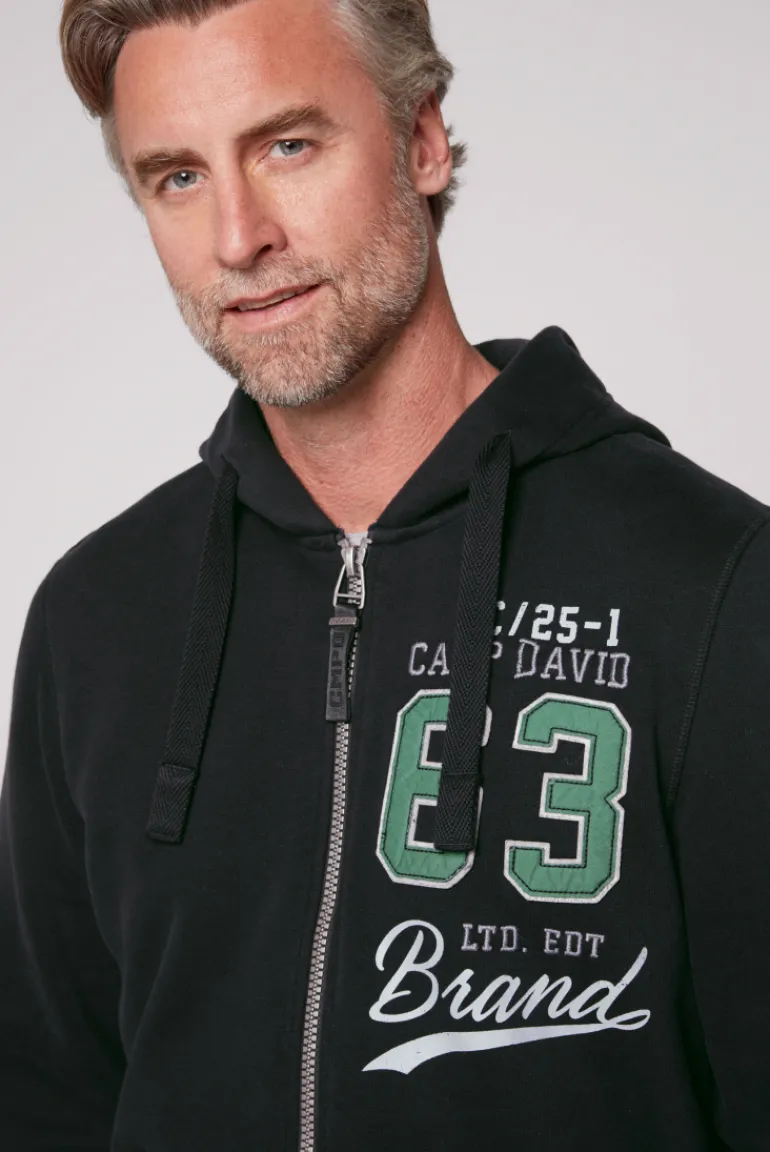 Clearance CAMP DAVID & SOCCX Kapuzensweatjacke mit Retro-Artwork black