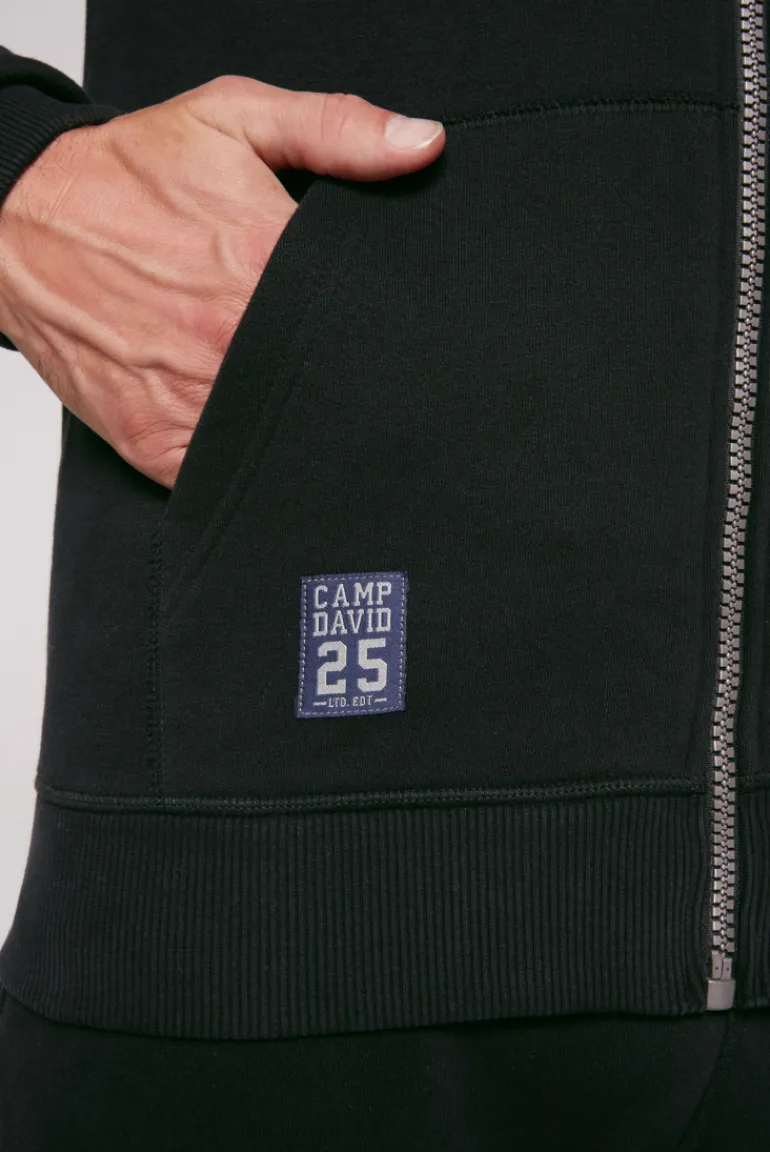 Clearance CAMP DAVID & SOCCX Kapuzensweatjacke mit Retro-Artwork black