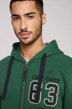 Discount CAMP DAVID & SOCCX Kapuzensweatjacke mit Retro-Artwork raw green rawgreen