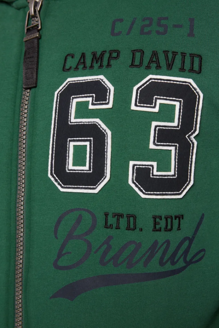 Discount CAMP DAVID & SOCCX Kapuzensweatjacke mit Retro-Artwork raw green rawgreen