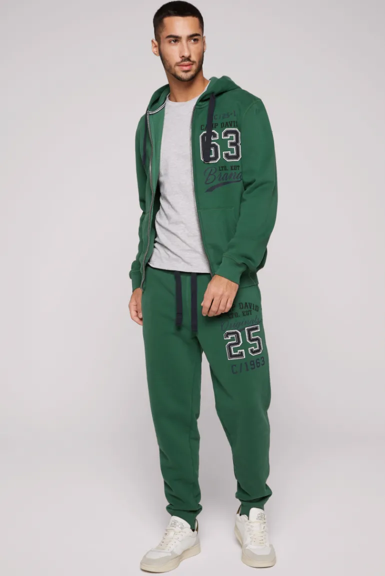 Sale CAMP DAVID & SOCCX Kapuzensweatjacke mit Retro-Artwork raw green rawgreen