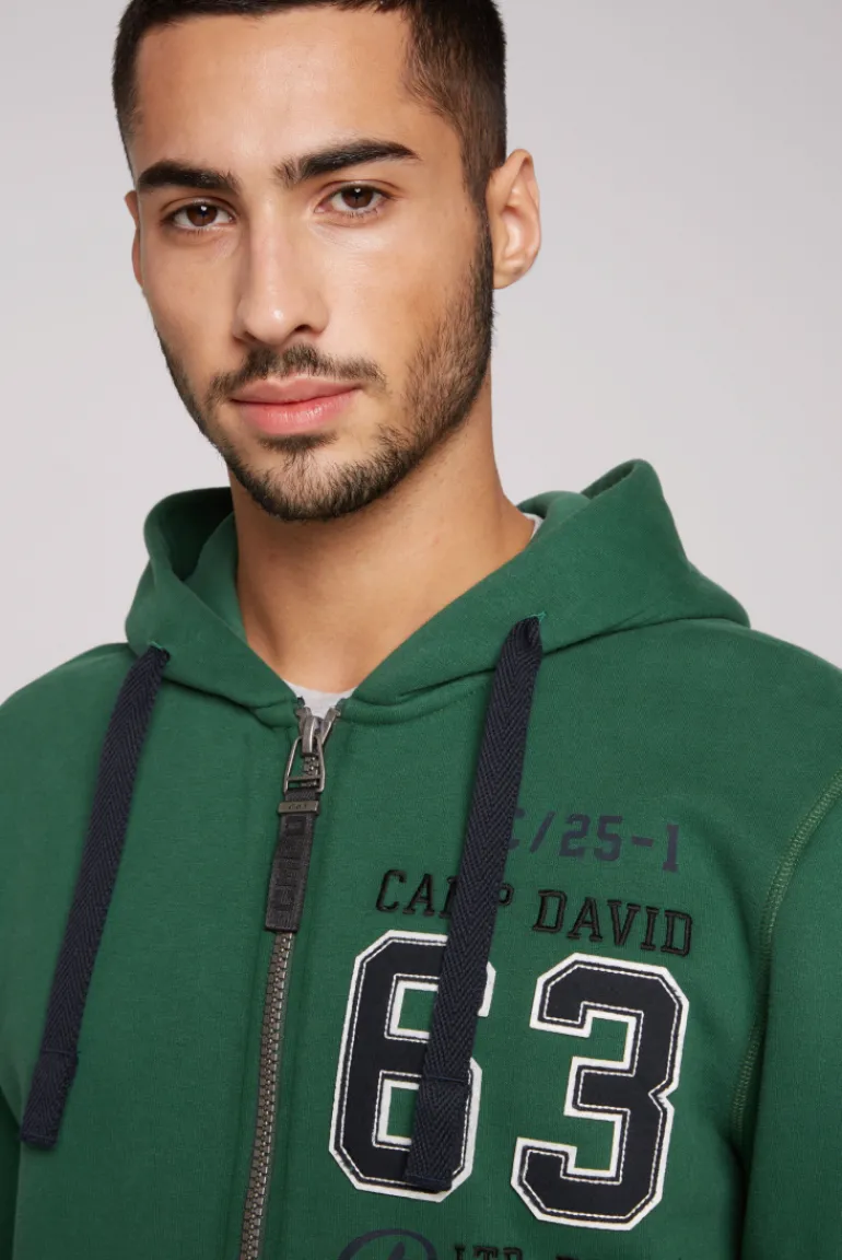 Sale CAMP DAVID & SOCCX Kapuzensweatjacke mit Retro-Artwork raw green rawgreen