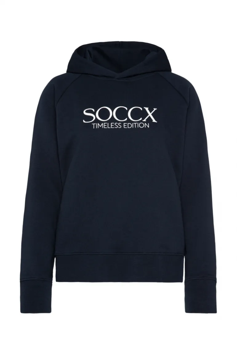 Clearance CAMP DAVID & SOCCX Kapuzensweatshirt mit Logo Print blue navy bluenavy