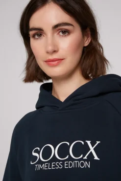 Clearance CAMP DAVID & SOCCX Kapuzensweatshirt mit Logo Print blue navy bluenavy