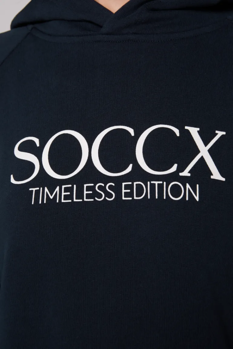 Clearance CAMP DAVID & SOCCX Kapuzensweatshirt mit Logo Print blue navy bluenavy