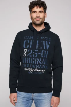 Cheap CAMP DAVID & SOCCX Kapuzensweatshirt mit Used Print blue navy bluenavy