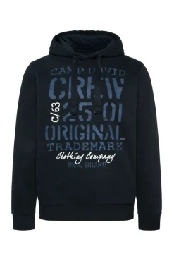Cheap CAMP DAVID & SOCCX Kapuzensweatshirt mit Used Print blue navy bluenavy