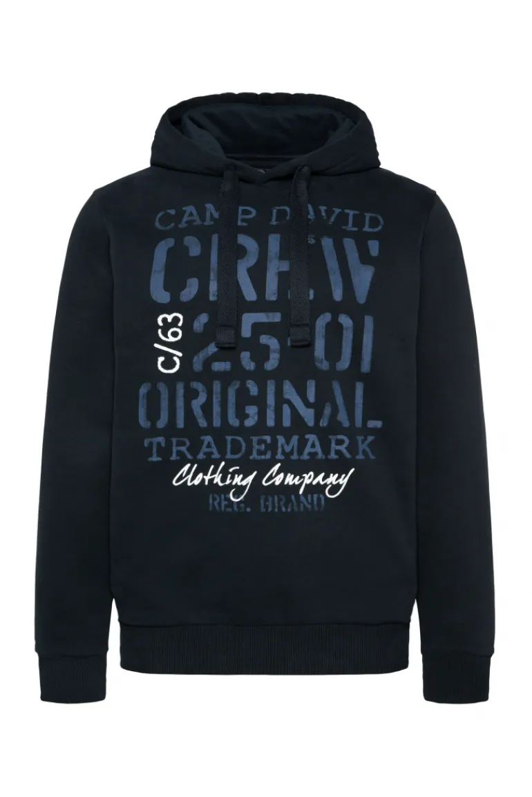 Cheap CAMP DAVID & SOCCX Kapuzensweatshirt mit Used Print blue navy bluenavy