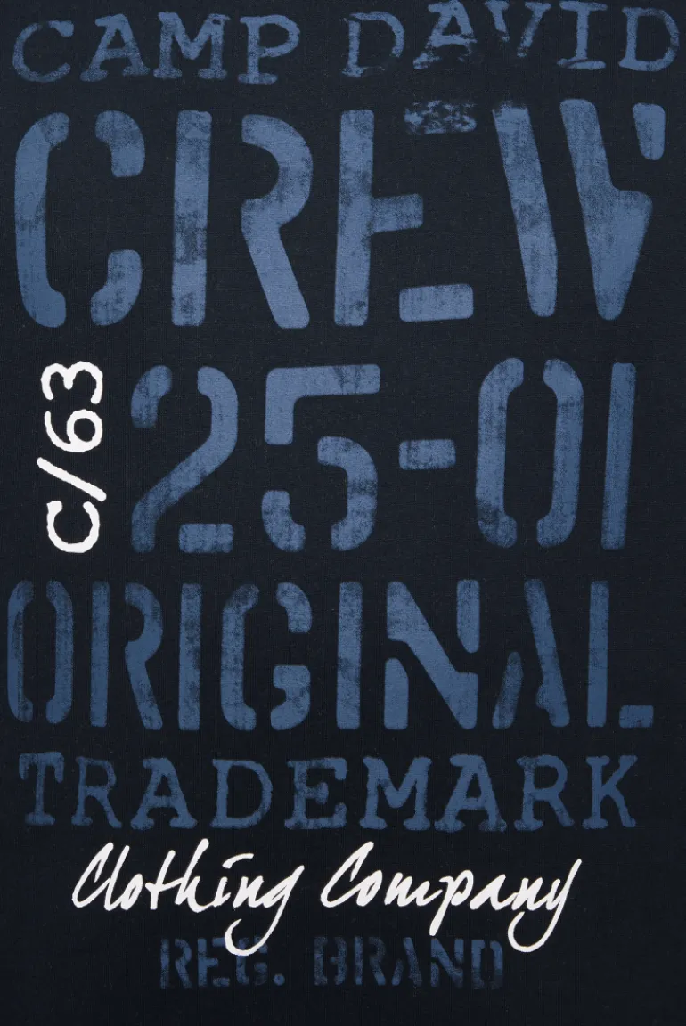 Cheap CAMP DAVID & SOCCX Kapuzensweatshirt mit Used Print blue navy bluenavy